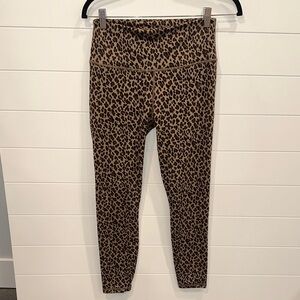 Varley Leopard-Print High-Rise Leggings in Brown & Black